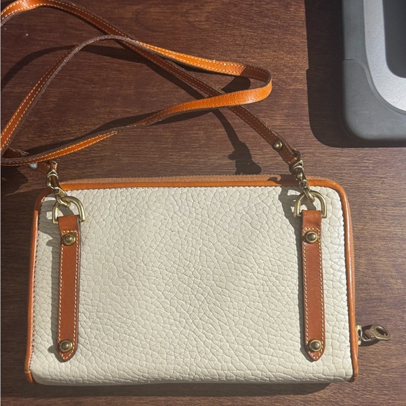 Vintage Dooney & Bourke Crossbody Bag- FAIR- Tan and Brown Leather - Picture 2 of 5